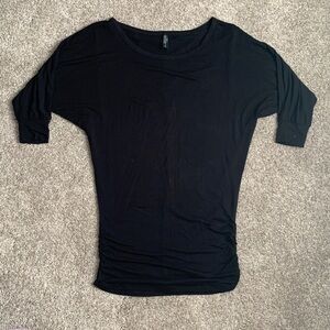 Made by Johnny Black Modal Top Side Ruching Size S